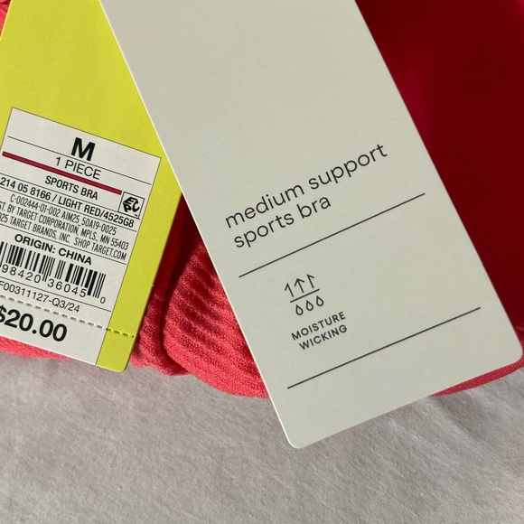 All in Motion Coral Medium Support Sports Bra Size M - Picture 7 of 8